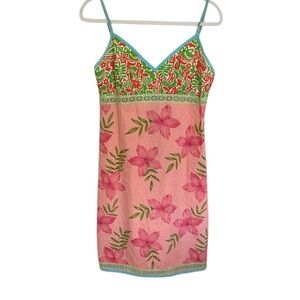 Vintage Y2K Roxy Multicolor Floral Cotton Dress Medium